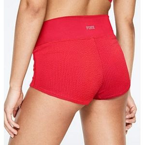 PINK Red Gym to Swim Texture Shortie